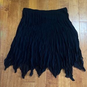 Vintage Y2K Studio 140 Black Asymmetrical Hem MIDI Skirt 26/28W Whimsigoth Fairy